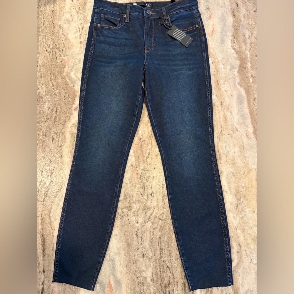 NWT!! Kut From The Kloth  CONNIE HIGH RISE SLIM FIT ANKLE RAW HEM  SIZE 8 - Picture 3 of 12